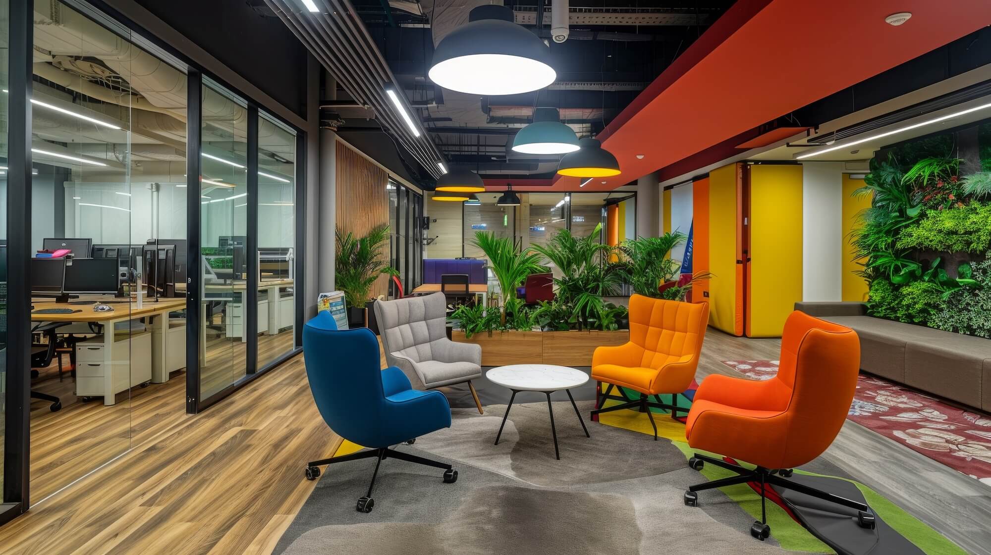 colorful newly painted office space in parker co